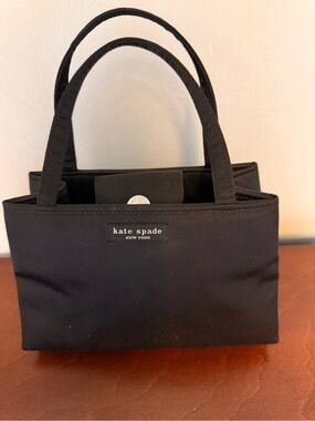 kate spade black nylon mini tote with dual top handles